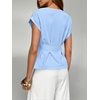 image:imageCicy Bell Womens Peplum Tops Summer Babydoll TShirts Dressy Casual Blouse  Crew NeckCap SleevePleatedBusiness CasualWork Office TeesTrendy FashionElegant Ladies Solid ShirtsFormal OutfitsLight Blue
