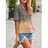 image:imageCicy Bell Womens Summer V Neck T Shirts Casual Short Sleeve Flowy Tops Cute Loose Fit Basic TeesGray Orange