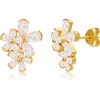 image:imageCicy Bell Women Flower Earrings 18k Gold Plated 925 Silver Post Earrings  Hypoallergenic 925 Sterling Silver Post Colorful Cubic Zirconia Stud Earrings Floral Jewelry Gift For HerWhite Floral