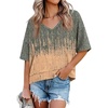 image:imageCicy Bell Womens Summer V Neck T Shirts Casual Short Sleeve Flowy Tops Cute Loose Fit Basic TeesGray Orange