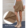 image:imageCicy Bell Womens Corduroy Mini Skirt High Waisted Aline Fall Skirts  Side Slit Builtin Shorts Wrap Skort Business Casual Work OfficeBrown