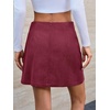 image:imageCicy Bell Womens Corduroy Mini Skirt High Waisted Aline Fall Skirts  Side Slit Builtin Shorts Wrap Skort Business Casual Work OfficeBurgundy