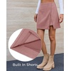 image:imageCicy Bell Womens Corduroy Mini Skirt High Waisted Aline Fall Skirts  Side Slit Builtin Shorts Wrap Skort Business Casual Work OfficePink