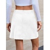 image:imageCicy Bell Womens Corduroy Mini Skirt High Waisted Aline Fall Skirts  Side Slit Builtin Shorts Wrap Skort Business Casual Work OfficeWhite