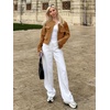 image:imageCicy Bell Womens Cropped Tweed Blazers Jacket Collarless Button Down Coats  Business Dressy Casual Trendy Work Office Fall Winter Spring FashionBrown