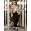 image:imageCicy Bell Womens Cropped Tweed Blazers Jacket Collarless Button Down Coats  Business Dressy Casual Trendy Work Office Fall Winter Spring FashionKhaki