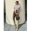 image:imageCicy Bell Womens Cropped Tweed Blazers Jacket Collarless Button Down Coats  Business Dressy Casual Trendy Work Office Fall Winter Spring FashionLight Grey
