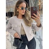 image:imageCicy Bell Womens Cropped Tweed Blazers Jacket Collarless Button Down Coats  Business Dressy Casual Trendy Work Office Fall Winter Spring FashionLight Grey