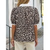 image:imageCicy Bell Womens Floral Puff Sleeve Tops Dressy Casual Boutique Shirts  V Neck Boho Print Patchwork Short Sleeve Summer Beach VacationLeopard