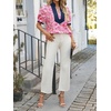 image:imageCicy Bell Womens Floral Puff Sleeve Tops Dressy Casual Boutique Shirts  V Neck Boho Print Patchwork Short Sleeve Summer Beach VacationRose Red