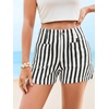 image:imageCicy Bell Womens Summer Striped Shorts High Waisted Jorts Wide Leg Jeans  with Pockets Casual Soft Breathable Beach VacationBlack