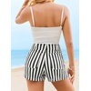 image:imageCicy Bell Womens Summer Striped Shorts High Waisted Jorts Wide Leg Jeans  with Pockets Casual Soft Breathable Beach VacationBlack