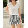 image:imageCicy Bell Womens Summer Striped Shorts High Waisted Jorts Wide Leg Jeans  with Pockets Casual Soft Breathable Beach VacationBlack
