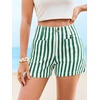 image:imageCicy Bell Womens Summer Striped Shorts High Waisted Jorts Wide Leg Jeans  with Pockets Casual Soft Breathable Beach VacationGreen