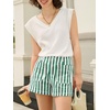 image:imageCicy Bell Womens Summer Striped Shorts High Waisted Jorts Wide Leg Jeans  with Pockets Casual Soft Breathable Beach VacationGreen