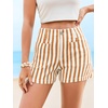 image:imageCicy Bell Womens Summer Striped Shorts High Waisted Jorts Wide Leg Jeans  with Pockets Casual Soft Breathable Beach VacationOrange