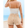 image:imageCicy Bell Womens Summer Striped Shorts High Waisted Jorts Wide Leg Jeans  with Pockets Casual Soft Breathable Beach VacationOrange