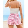 image:imageCicy Bell Womens Summer Striped Shorts High Waisted Jorts Wide Leg Jeans  with Pockets Casual Soft Breathable Beach VacationPink
