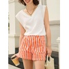 image:imageCicy Bell Womens Summer Striped Shorts High Waisted Jorts Wide Leg Jeans  with Pockets Casual Soft Breathable Beach VacationPinkorange