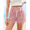 image:imageCicy Bell Womens Summer Striped Shorts High Waisted Jorts Wide Leg Jeans  with Pockets Casual Soft Breathable Beach VacationRed