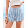 image:imageCicy Bell Womens Summer Striped Shorts High Waisted Jorts Wide Leg Jeans  with Pockets Casual Soft Breathable Beach VacationStyle Blight Blue