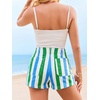 image:imageCicy Bell Womens Summer Striped Shorts High Waisted Jorts Wide Leg Jeans  with Pockets Casual Soft Breathable Beach VacationStyle Cgreen