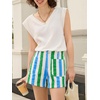 image:imageCicy Bell Womens Summer Striped Shorts High Waisted Jorts Wide Leg Jeans  with Pockets Casual Soft Breathable Beach VacationStyle Cgreen