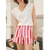 image:imageCicy Bell Womens Summer Striped Shorts High Waisted Jorts Wide Leg Jeans  with Pockets Casual Soft Breathable Beach VacationStyle Cpink