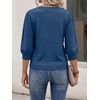image:imageCicy Bell Women 34 Puff Sleeve Sweater Tops Casual V Neck Knit Pullover  Fall Clothes Lightweight Loose Fit Scallop Trim Trendy Winter Warm SoftNavy
