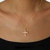 image:imageCicy Bell Cross Necklace for Women 18K Gold Plated Cubic pendant necklace  Cross Faith Pendant Necklaces Waterproof Simple Cute Christian Baptism Religious Layered Necklace Gold JeweryGold E
