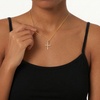 image:imageCicy Bell Cross Necklace for Women 18K Gold Plated Cubic pendant necklace  Cross Faith Pendant Necklaces Waterproof Simple Cute Christian Baptism Religious Layered Necklace Gold JeweryGold E