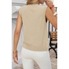 image:imageCicy Bell Womens Cropped Sweater Vests Sleeveless Button Up Knit Tank Tops  Crew NeckLoose FitBeige