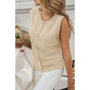 image:imageCicy Bell Womens Cropped Sweater Vests Sleeveless Button Up Knit Tank Tops  Crew NeckLoose FitBeige