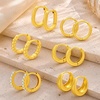 image:imageCicy Bell Hoop Earrings for Women 14K Gold Plated Chunky Small Jewelry Sets  Multipacks Cartilage Multiple Piercings Stack Hypoallergenic Jewelry Sets Non TarnishGold B