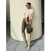 image:imageCicy Bell Womens Cropped Tweed Blazers Jacket Collarless Button Down CoatsWhite