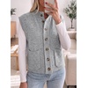 image:imageCicy Bell Women Cap Sleeve Sweater Vest Button Down Sleeveless CardigansGrey