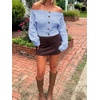 image:imageCicy Bell Women Off The Shoulder Sweater Long Sleeve Button Knit PulloverSky Blue