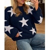 image:imageCicy Bell Women Star Pattern Pullover Sweater Crew Neck Long Sleeve SweaterNavy