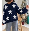 image:imageCicy Bell Women Star Pattern Pullover Sweater Crew Neck Long Sleeve SweaterNavy