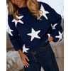 image:imageCicy Bell Women Star Pattern Pullover Sweater Crew Neck Long Sleeve SweaterNavy