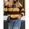 image:imageCicy Bell Women Striped Color Block Cardigan Zip Long Sleeve Knit SweaterYellow