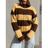 image:imageCicy Bell Women Striped Color Block Cardigan Zip Long Sleeve Knit SweaterYellow