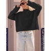 image:imageCicy Bell Womens Cropped Sweater Rolled Neck Knit Fall Pullover TopsBlack