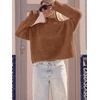 image:imageCicy Bell Womens Cropped Sweater Rolled Neck Knit Fall Pullover TopsBrown