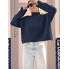 image:imageCicy Bell Womens Cropped Sweater Rolled Neck Knit Fall Pullover TopsNavy