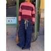 image:imageCicy Bell Womens Cropped Sweater Rolled Neck Knit Fall Pullover TopsStriped Burgundy