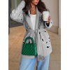 image:imageCicy Bell Womens Fringe Cardigan Printed Long Sleeve V Neck Belt SweatersGrey