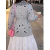 image:imageCicy Bell Womens Fringe Cardigan Printed Long Sleeve V Neck Belt SweatersGrey