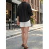 image:imageCicy Bell Womens Oversized Button Down Shirts Half Sleeve Collared TopsBlack