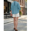 image:imageCicy Bell Womens Oversized Button Down Shirts Half Sleeve Collared TopsLake Blue